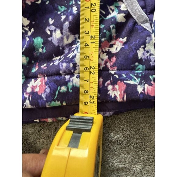 Free Country Jacket Girls Size XL 10-12  Purple & Multicolor Floral Hooded Zip - Picture 6 of 10